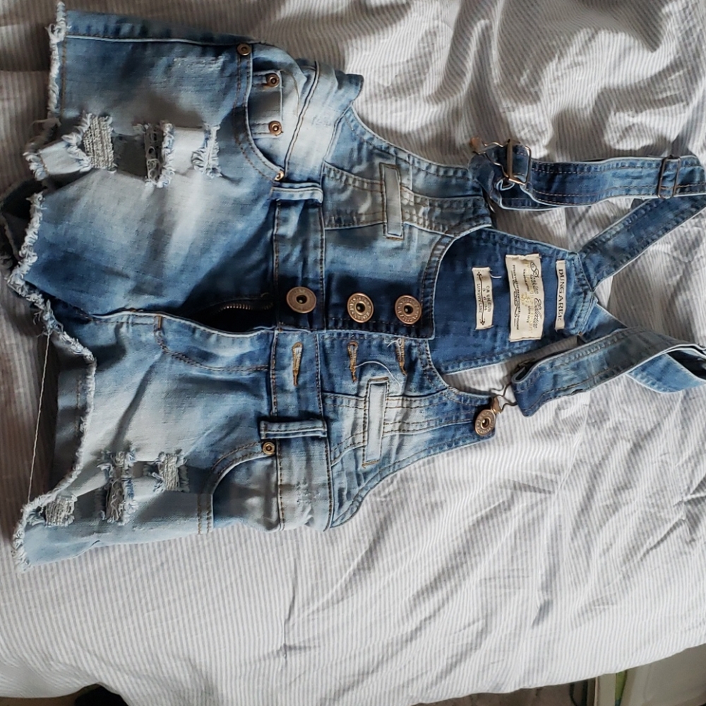 Jean short overalls